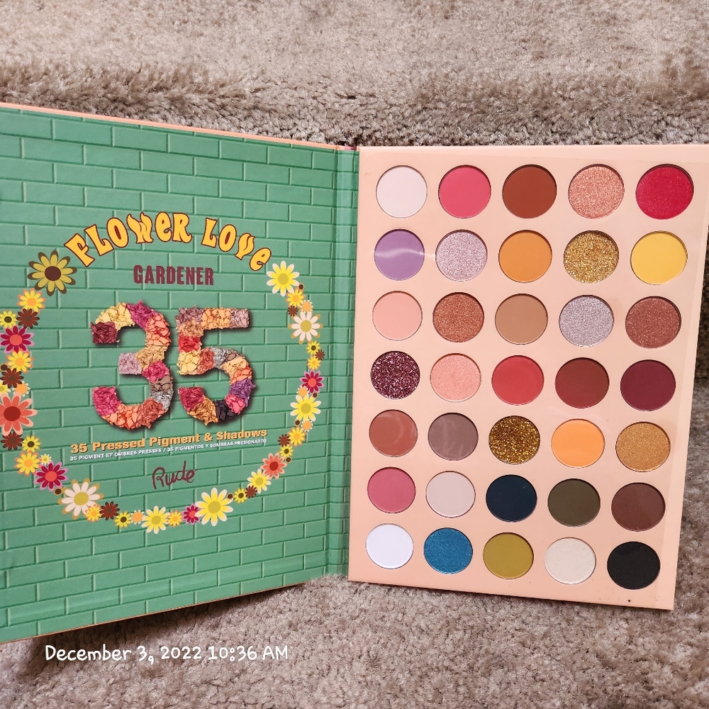 RUDE COSMETICS FLOWER LOVE GARDENER 35 Pressed Pigment Shadows